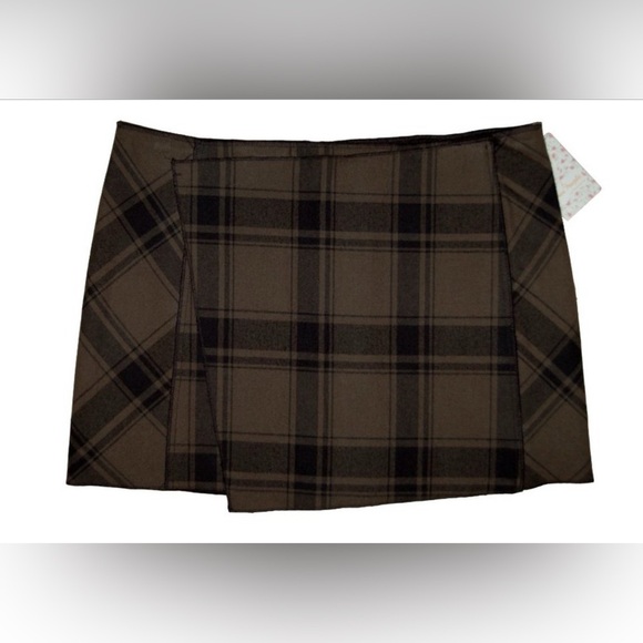 Free People Dresses & Skirts - NWT Free People - Women's 6 Green/Black Plaid Felted Cotton Mini Skirt